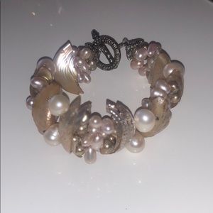 Mother of pearl bracelet silver plated 🔒